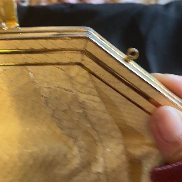 MANELLI FLORENCE Vintage snake skin clutch- pale yellow from ITALY - Picture 8 of 14